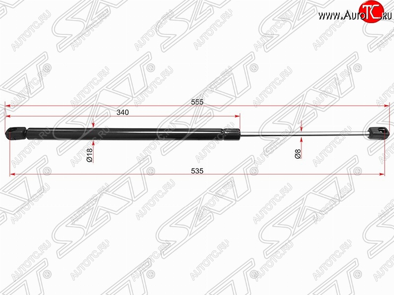 599 р. Упор крышки багажника SAT (газовый, LH=RH, на стекло)  Land Rover Range Rover Sport  1 L320 (2005-2013) дорестайлинг, рестайлинг  с доставкой в г. Санкт‑Петербург