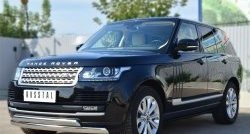 27 649 р. Защита переднего бампера (2 трубыØ75х42 мм, нержавейка) Russtal Land Rover Range Rover 4 L405 дорестайлинг (2012-2017)  с доставкой в г. Санкт‑Петербург. Увеличить фотографию 4