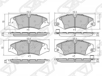 Колодки тормозные SAT (передние)  Range Rover  3 L322, Range Rover Sport ( 1 L320,  2 L494)