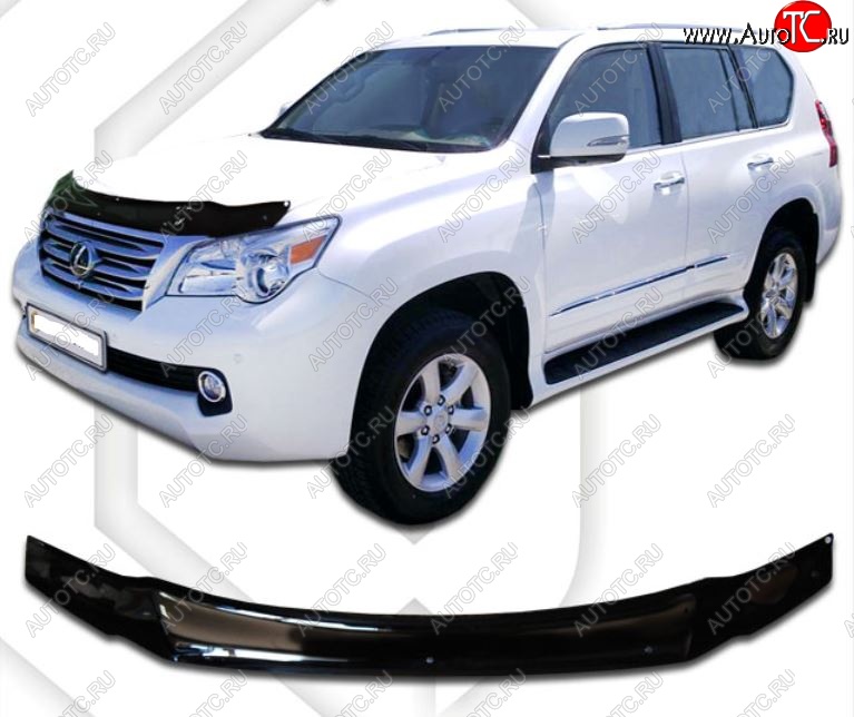 1 799 р. Дефлектор капота CA-Plastic Lexus GX460 J150 дорестайлинг (2009-2013) (Classic черный, Без надписи)  с доставкой в г. Санкт‑Петербург