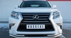 20 399 р. Защита переднего бампера (2 трубыØ63 и 42 мм, нержавейка) Russtal Lexus GX460 J150 1-ый рестайлинг (2013-2019)  с доставкой в г. Санкт‑Петербург. Увеличить фотографию 1