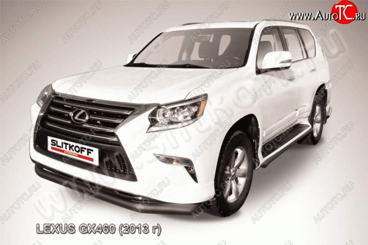 12 999 р. Защита переднего бампера из трубы d76 Slitkoff Lexus GX460 J150 2-ой рестайлинг (2019-2022) (Цвет: серебристый)  с доставкой в г. Санкт‑Петербург