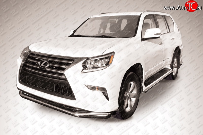 16 949 р. Одинарная защита переднего бампера диаметром 76 мм Slitkoff Lexus GX460 J150 1-ый рестайлинг (2013-2019) (Нержавейка, Полированная)  с доставкой в г. Санкт‑Петербург