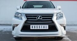 18 999 р. Защита переднего бампера (Ø63 мм волна, нержавейка) Russtal  Lexus GX460  J150 (2013-2022) 1-ый рестайлинг, 2-ой рестайлинг  с доставкой в г. Санкт‑Петербург. Увеличить фотографию 1