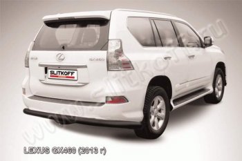 9 849 р. Защита заднего бампера из трубы d76 Slitkoff (радиусная) Lexus GX460 J150 1-ый рестайлинг (2013-2019) (Цвет: серебристый)  с доставкой в г. Санкт‑Петербург. Увеличить фотографию 1