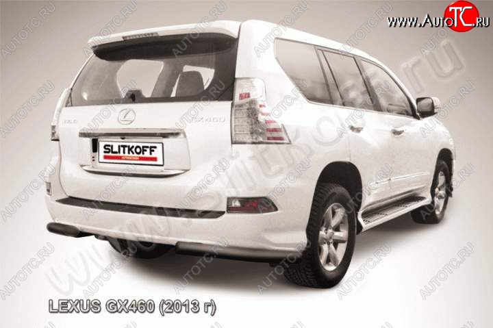 10 999 р. Защита заднего бампера из уголков d76 Slitkoff  Lexus GX  460 (2013-2024) 2 J150 1-ый рестайлинг, 2 J150 2-ой рестайлинг (Цвет: серебристый)  с доставкой в г. Санкт‑Петербург