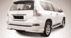 Защита заднего бампера из двух боковых уголков диаметром 76 мм Slitkoff Lexus GX460 J150 1-ый рестайлинг (2013-2019)