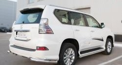 Защита заднего бампера (2 трубы Ø76 и 42 мм уголки, нержавейка) SLITKOFF Lexus GX460 J150 1-ый рестайлинг (2013-2019)