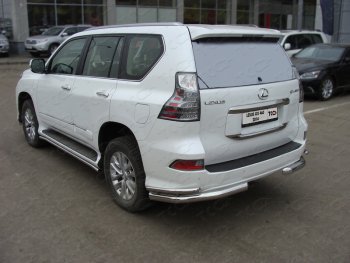 Защита заднего бампера (уголки двойные) ТСС 76,1/42 мм Lexus GX460 J150 1-ый рестайлинг (2013-2019)