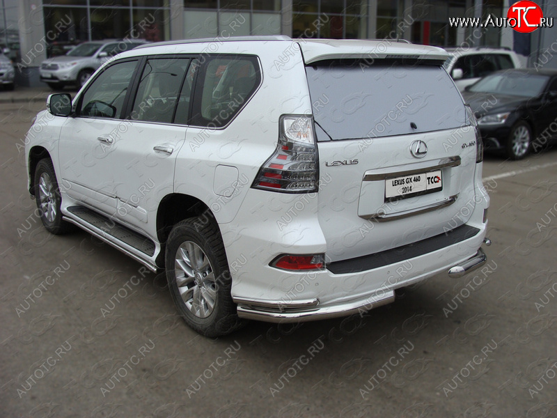 31 199 р. Защита заднего бампера (уголки двойные) ТСС 76,1/42 мм  Lexus GX  460 (2013-2019) 2 J150 1-ый рестайлинг  с доставкой в г. Санкт‑Петербург