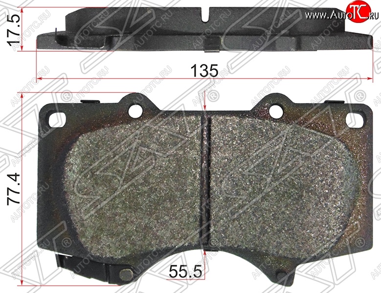 1 589 р. Колодки тормозные SAT (передние,135x77.4x17.5 mm)  Lexus GX460  J150 (2009-2022), Toyota Land Cruiser Prado  J120 (2002-2009)  с доставкой в г. Санкт‑Петербург