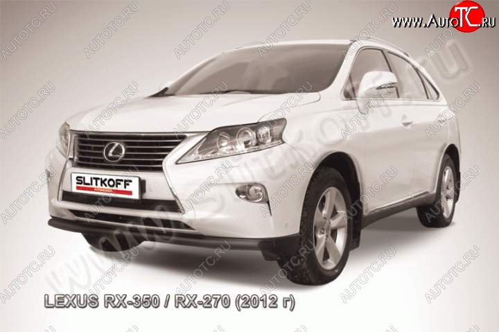 11 449 р. Защита переднего бампера из трубы d57 Slitkoff Lexus RX350 AL10 рестайлинг (2012-2015) (Цвет: серебристый)  с доставкой в г. Санкт‑Петербург