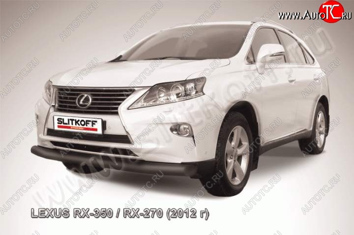 12 799 р. Защита переднего бампера из трубы d76 Slitkoff (дуга) Lexus RX350 AL10 рестайлинг (2012-2015) (Цвет: серебристый)  с доставкой в г. Санкт‑Петербург