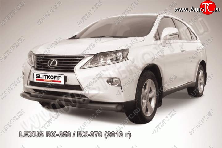 15 999 р. Защита переднего бампера из труб d76+57 Slitkoff Lexus RX350 AL10 рестайлинг (2012-2015) (Цвет: серебристый)  с доставкой в г. Санкт‑Петербург