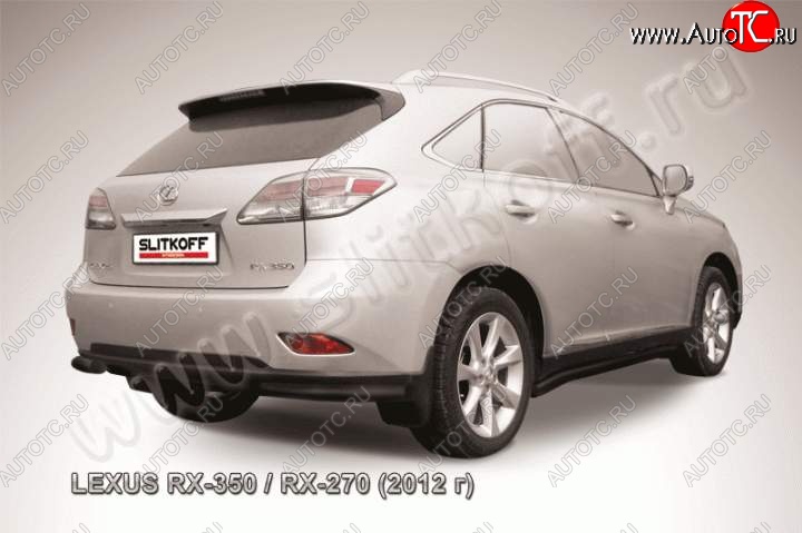 7 649 р. Защита заднего бампера из уголков d57 Slitkoff  Lexus RX ( 350,  270) (2012-2019) AL10 рестайлинг, AL20 дорестайлинг (Цвет: серебристый)  с доставкой в г. Санкт‑Петербург