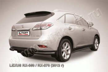 9 199 р. Защита заднего бампера из уголков d76 Slitkoff  Lexus RX ( 350,  270) (2012-2019) AL10 рестайлинг, AL20 дорестайлинг (Цвет: серебристый)  с доставкой в г. Санкт‑Петербург. Увеличить фотографию 1