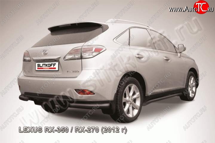 9 199 р. Защита заднего бампера из уголков d76 Slitkoff  Lexus RX ( 350,  270) (2012-2019) AL10 рестайлинг, AL20 дорестайлинг (Цвет: серебристый)  с доставкой в г. Санкт‑Петербург