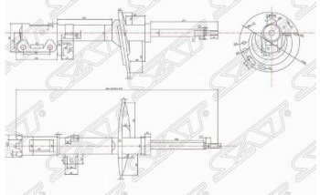 Левый амортизатор задний SAT (пружина бочка) Lexus (Лексус) ES300 (ес)  XV30 (2001-2003), Toyota (Тойота) Camry (Камри)  XV30 (2001-2006),  Windom (Виндом) (2001-2006)