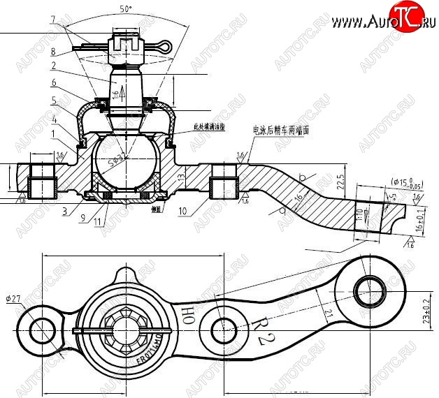 1 439 р. Шаровая опора передняя правая SAT  Lexus GS  300 (1997-2001), Toyota Aristo  S160 (1997-2001)  с доставкой в г. Санкт‑Петербург