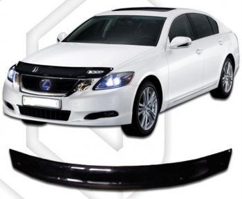 2 499 р. Дефлектор капота CA-Plastiс  Lexus GS300  S190 (2005-2006) дорестайлинг (Classic черный, Без надписи)  с доставкой в г. Санкт‑Петербург. Увеличить фотографию 1