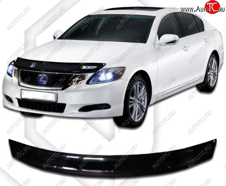 2 499 р. Дефлектор капота CA-Plastiс  Lexus GS300  S190 (2005-2006) дорестайлинг (Classic черный, Без надписи)  с доставкой в г. Санкт‑Петербург