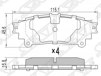 649 р. Колодки тормозные SAT (задние) Lexus RX350 AL20 дорестайлинг (2015-2019)  с доставкой в г. Санкт‑Петербург. Увеличить фотографию 1