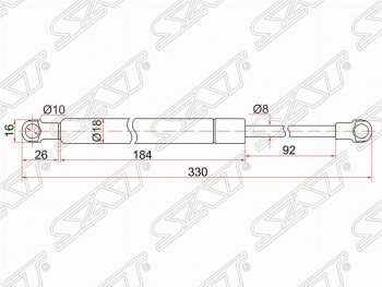 Упор крышки багажника SAT (газовый) Lexus GX460 J150 1-ый рестайлинг (2013-2019)