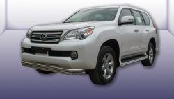 Двойная защита переднего бампера из труб диаметрами по 57 мм Slitkoff Lexus GX 460 2 J150 дорестайлинг (2009-2013)