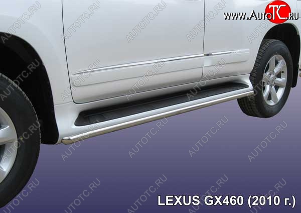 10 699 р. Защита порогов из труб d42 Slitkoff  Lexus GX460  J150 (2009-2013) дорестайлинг (Цвет: серебристый)  с доставкой в г. Санкт‑Петербург