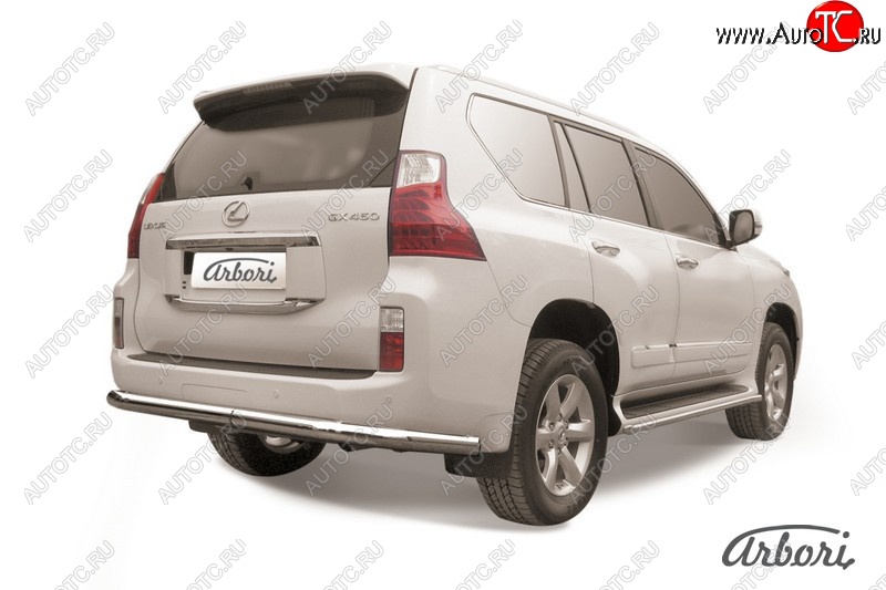 16 919 р. Защита заднего бампера Arbori (нержавейка, 1 труба d76 mm). Lexus GX460 J150 дорестайлинг (2009-2013)  с доставкой в г. Санкт‑Петербург