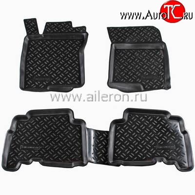 1 549 р. Коврики в салон Aileron 4 шт. (полиуретан) Toyota Land Cruiser Prado J150 дорестайлинг (2009-2013)  с доставкой в г. Санкт‑Петербург