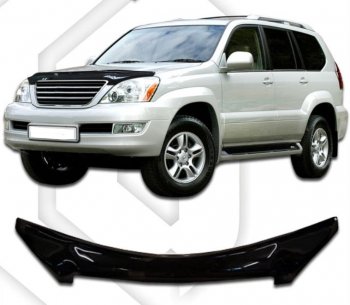 3 099 р. Дефлектор капота CA-Plastiс  Lexus GX  470 J120 (2002-2007) (Classic черный, Без надписи)  с доставкой в г. Санкт‑Петербург. Увеличить фотографию 1