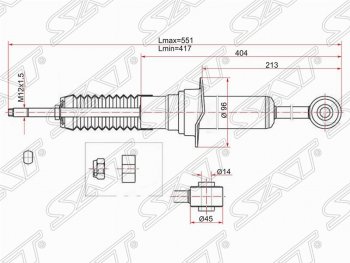 2 069 р. Амортизатор передний SAT (установка на левую или правую сторону)  Lexus GX  470 J120 (2002-2007), Toyota Hilux Surf  N210 (2002-2005), Toyota Land Cruiser Prado  J120 (2002-2009)  с доставкой в г. Санкт‑Петербург. Увеличить фотографию 1