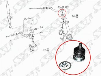 699 р. Шаровая опора верхнего рычага SAT  Lexus GX (470 J120,  460), LX (470), Toyota 4Runner (N280), FJ-Cruiser, Hilux Surf (N210), Land Cruiser (100), Land Cruiser Prado (J120,  J150)  с доставкой в г. Санкт‑Петербург. Увеличить фотографию 2