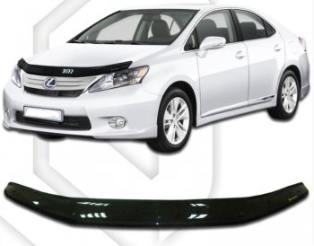 1 759 р. Дефлектор капота CA-Plastiс Lexus HS250h F10 дорестайлинг (2009-2013) (Classic черный, Без надписи)  с доставкой в г. Санкт‑Петербург. Увеличить фотографию 1