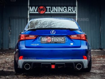 16 499 р. Диффузор заднего бампера MV tuning (со стоп сигналом и килями) Lexus IS250 XE30 седан дорестайлинг (2013-2016) (Неокрашенный)  с доставкой в г. Санкт‑Петербург. Увеличить фотографию 3