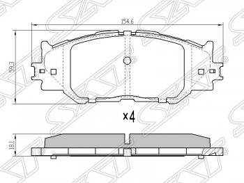 1 199 р. Колодки тормозные SAT (передние)  Lexus IS250 ( XE20,  XE30 седан) - IS350  XE20  с доставкой в г. Санкт‑Петербург. Увеличить фотографию 1