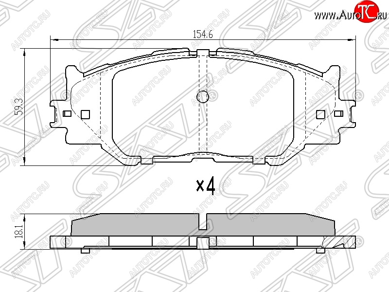 1 199 р. Колодки тормозные SAT (передние)  Lexus IS250 ( XE20,  XE30 седан) - IS350  XE20  с доставкой в г. Санкт‑Петербург