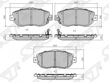 1 479 р. Колодки тормозные SAT (передние)  Lexus IS200 ( XE10 седан,  XE10) (1998-2005), Lexus IS300  XE10 седан (1998-2005), Lexus SC430  Z40 (2001-2006), Toyota Altezza (1998-2005), Toyota Aristo  S160 (1997-2001), Toyota Mark 2  X100 (1996-2000), Toyota Soarer  3 (1991-2001), Toyota Verossa (2001-2004)  с доставкой в г. Санкт‑Петербург. Увеличить фотографию 1