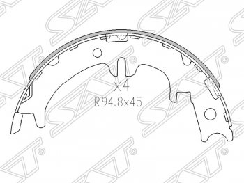 1 749 р. Колодки тормозные SAT (ручного тормоза) Lexus IS200 XE10 седан (1998-2005)  с доставкой в г. Санкт‑Петербург. Увеличить фотографию 1