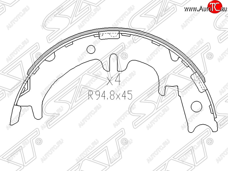 1 749 р. Колодки тормозные SAT (ручного тормоза)  Lexus IS200 ( XE10 седан,  XE10) (1998-2005), Lexus IS300  XE10 седан (1998-2005), Lexus RX300  XU30 (2003-2006), Lexus RX350  XU30 (2003-2006), Lexus RX400H  XU30 (2005-2009), Toyota Kluger  XU40 (2007-2010), Toyota Noah  1 (2001-2004)  с доставкой в г. Санкт‑Петербург