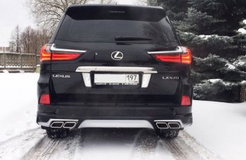 22 699 р. Накладка заднего бампера Автократ (без глушителя)  Lexus LX450d  J200 - LX570  J200 (Неокрашенная)  с доставкой в г. Санкт‑Петербург. Увеличить фотографию 3