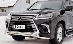 14 599 р. Защита переднего бампера (2 трубы Ø42 мм, нержавейка) Petroil Tuning Lexus LX450d J200 2-ой рестайлинг (2015-2022)  с доставкой в г. Санкт‑Петербург. Увеличить фотографию 4