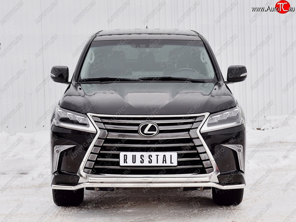 14 599 р. Защита переднего бампера (2 трубы Ø42 мм, нержавейка) Petroil Tuning Lexus LX450d J200 2-ой рестайлинг (2015-2022)  с доставкой в г. Санкт‑Петербург