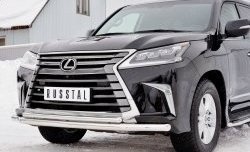 22 999 р. Защита переднего бампера (2 трубыØ63 и 42 мм, нержавейка) SLITKOFF Lexus LX450d J200 2-ой рестайлинг (2015-2022)  с доставкой в г. Санкт‑Петербург. Увеличить фотографию 4