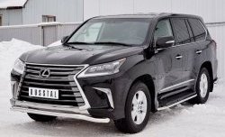 13 999 р. Защита переднего бампера (Ø63 мм, нержавейка) Russtal Lexus LX450d J200 2-ой рестайлинг (2015-2022)  с доставкой в г. Санкт‑Петербург. Увеличить фотографию 2