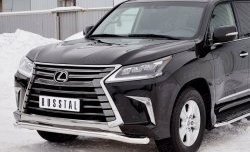 13 999 р. Защита переднего бампера (Ø63 мм, нержавейка) Russtal Lexus LX450d J200 2-ой рестайлинг (2015-2022)  с доставкой в г. Санкт‑Петербург. Увеличить фотографию 4