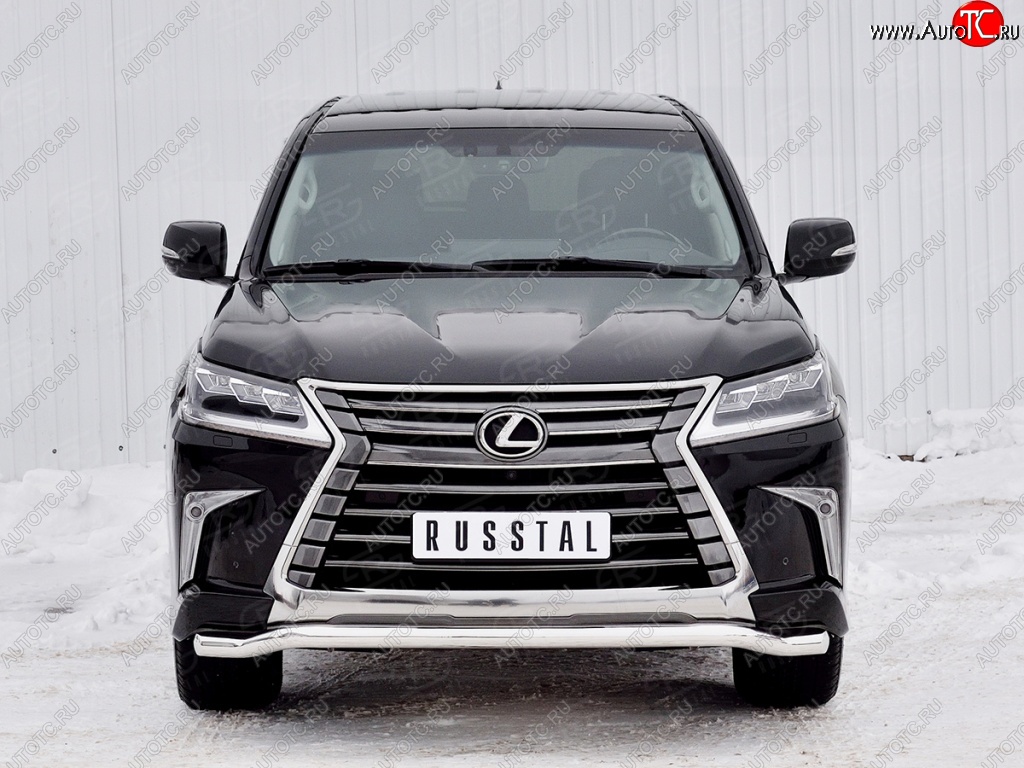 13 999 р. Защита переднего бампера (Ø63 мм, нержавейка) Russtal Lexus LX450d J200 2-ой рестайлинг (2015-2022)  с доставкой в г. Санкт‑Петербург