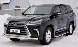 14 599 р. Защита переднего бампера (Ø76 мм, нержавейка) Russtal Lexus LX450d J200 2-ой рестайлинг (2015-2022)  с доставкой в г. Санкт‑Петербург. Увеличить фотографию 2