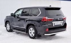 14 599 р. Защита заднего бампера (Ø63 мм, нержавейка, NOT F-SPORT/HERITAGE) Russtal Lexus LX450d J200 2-ой рестайлинг (2015-2022)  с доставкой в г. Санкт‑Петербург. Увеличить фотографию 2